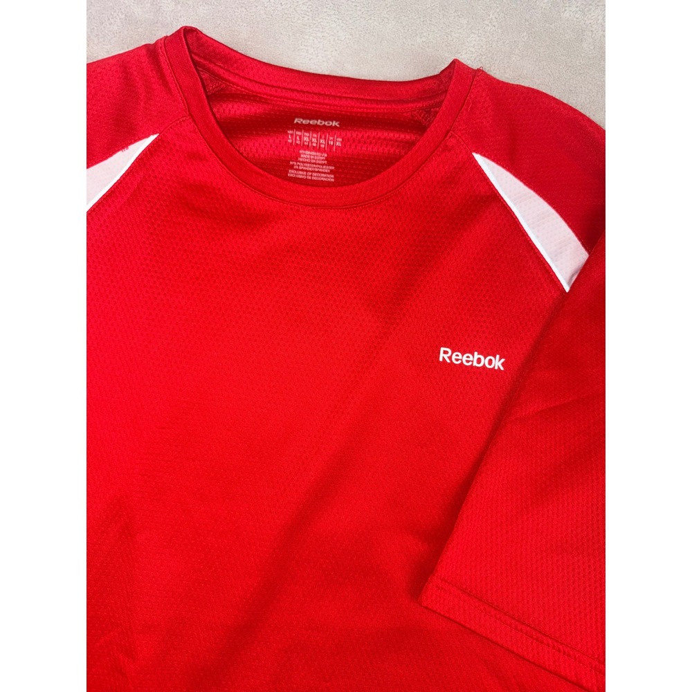Reebok HydroMove Mens XL Red Performance Mesh Short Sleeve T-Shirt‎ 3RSMS067